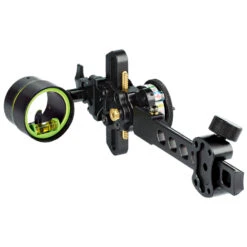 HHA Sports Bow Sight Tetra Max Tournament 5519 W/.010 1 Pin 1 5/8″ Scope Short Bar Right Hand SB-TMX-TE-5510 W/ Free Sight Light