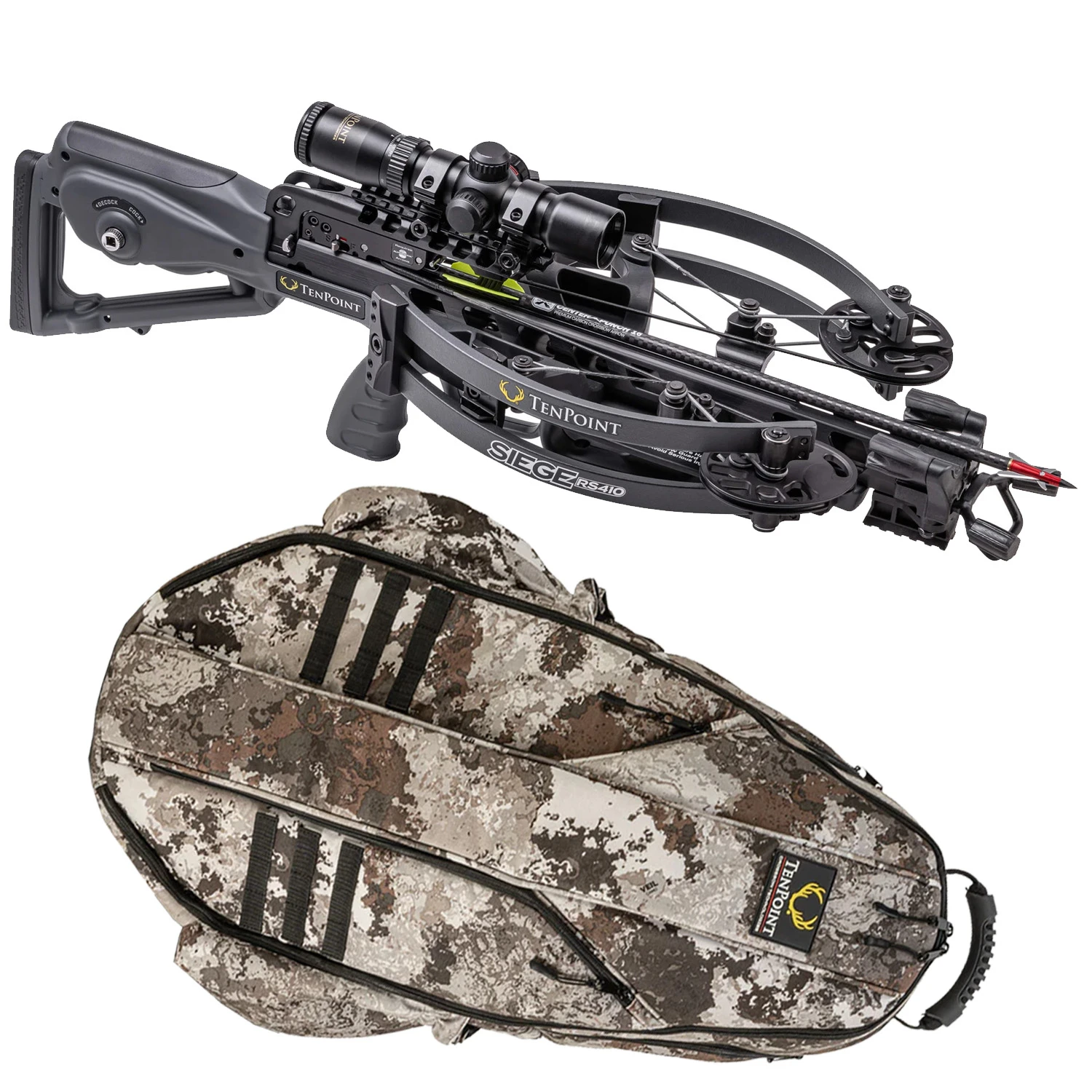 TenPoint Crossbow Siege RS410 ACUslide RangeMaster Pro Scope Graphite Grey CB21012-1819 W/ Free Case & CenterPunch Broadheads 1 TenPoint Crossbow Siege RS410 ACUslide RangeMaster Pro Scope Graphite Grey CB21012-1819 W/ Free Case & CenterPunch Broadheads